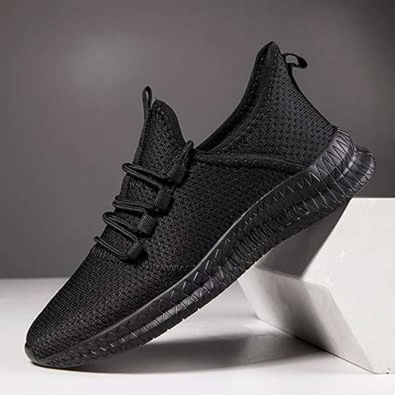 New Qujgs Womens Size 10 Black Breathable Mesh Lace Up Athletic Sneaker Shoes
