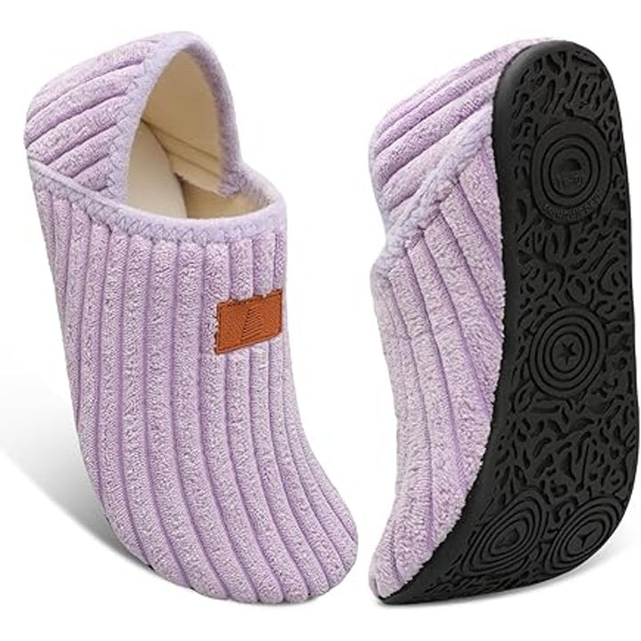 Womens Size 5 Purple Textured Fabric Lightweight Anti Skid House Slipper Shoes