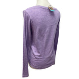 Hand Printed Upcycled Womens Medium Vintage Book Page Flower Long Sleeve Tee