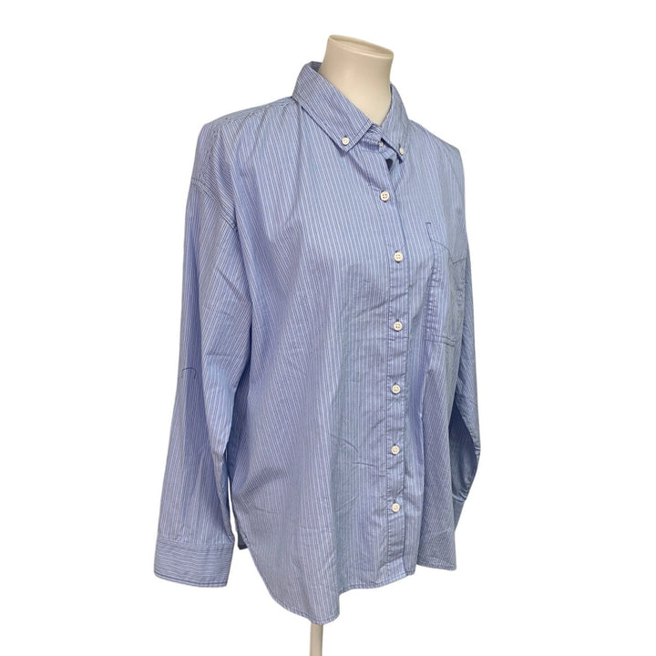 New American Eagle Womens Medium Striped Long Sleeve Button Up Collared Shirt