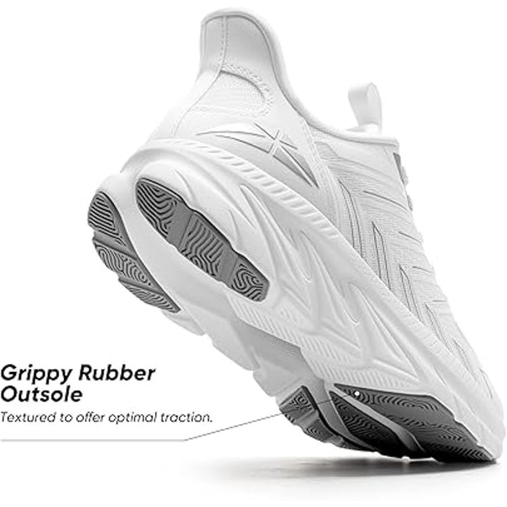 Allswifit Womens Size 7.5 White Slip On Walking Breathable Athletic Shoes