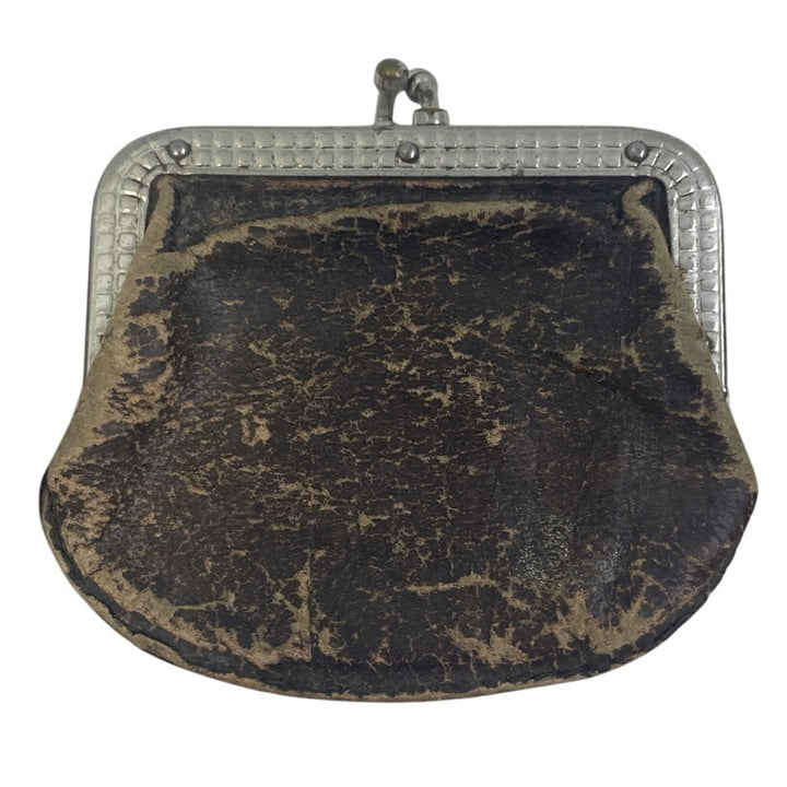 Lot of 3 Vintage Small Calf Leather Snap Coin Purses Money Pouches