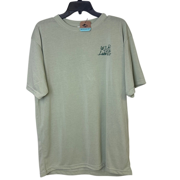 New Hand Printed Mens XL Consider How The Wildflowers Grow Short Sleeve T Shirt