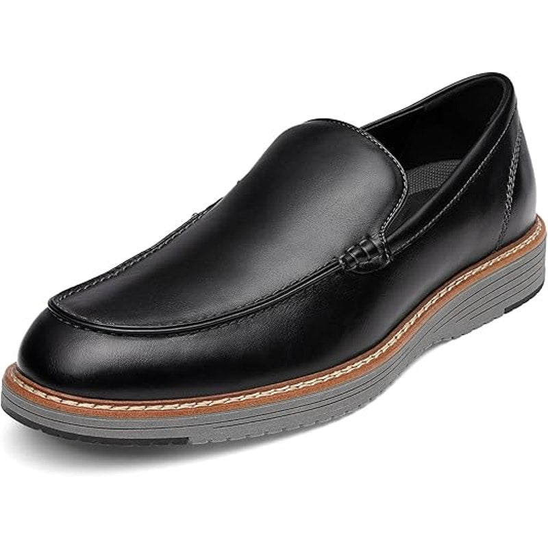 Bruno Marc Mens Size 12 Black Faux Leather Slip On Classic Loafers Formal Shoes