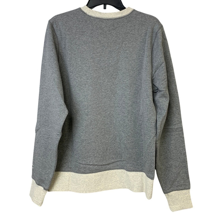 New Hand Printed Womens Small Simply Blessed Gray Cream Long Sleeve Sweatshirt