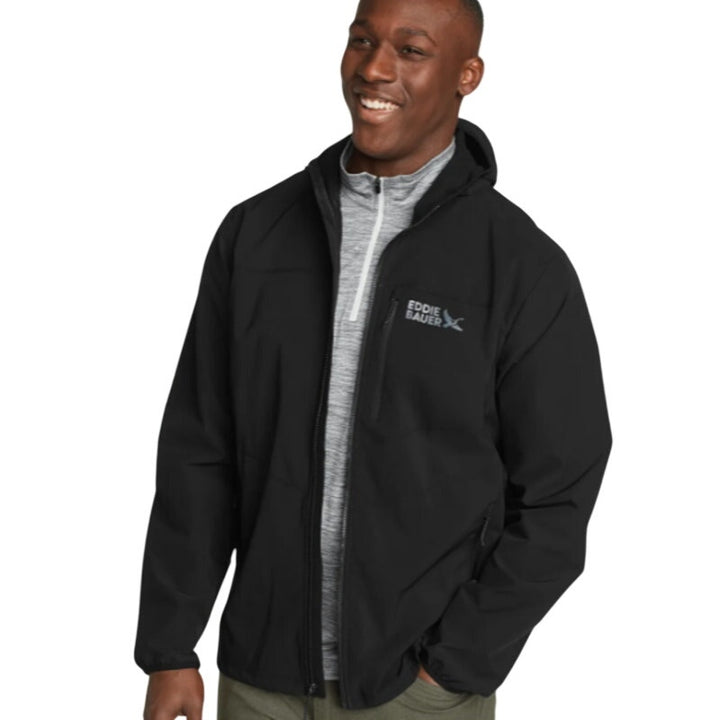 New Eddie Bauer Mens Black Full Zip StormRepel UPF 50+ Stratify Hoodie