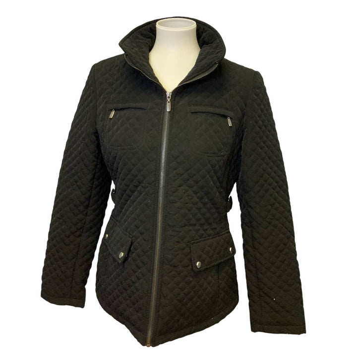 St Johns Bay Small Full Zip Quilted Polyester Blend Jacket w Zippers Pockets