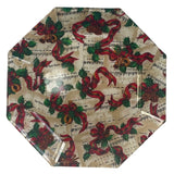 Vintage Handmade Christmas Musical Sheet Music Decoupage Fabric Glass Plate