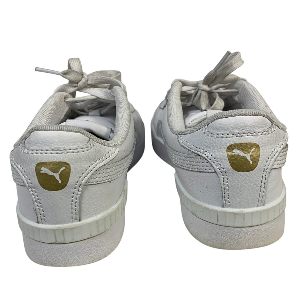 Puma Womens Size 7.5  White Court Sneaker Low Top Lace Up Athletic Shoes