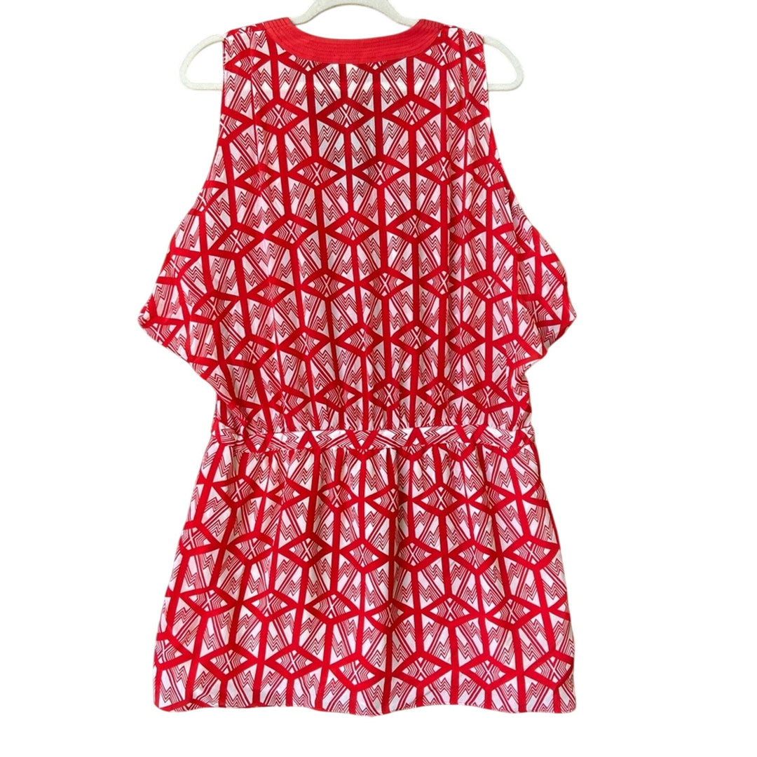 Leifsdottir Womens Size 8 V Neck Sleeveless Adjustable Waist Lined Mini Dress