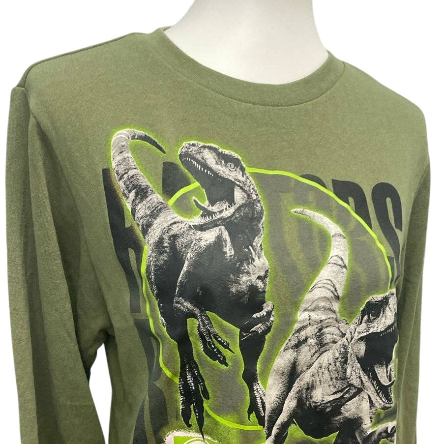 New NWT Jurassic World Dominion Mens XL Long Sleeve Raptor Dinosaur Sweatshirt