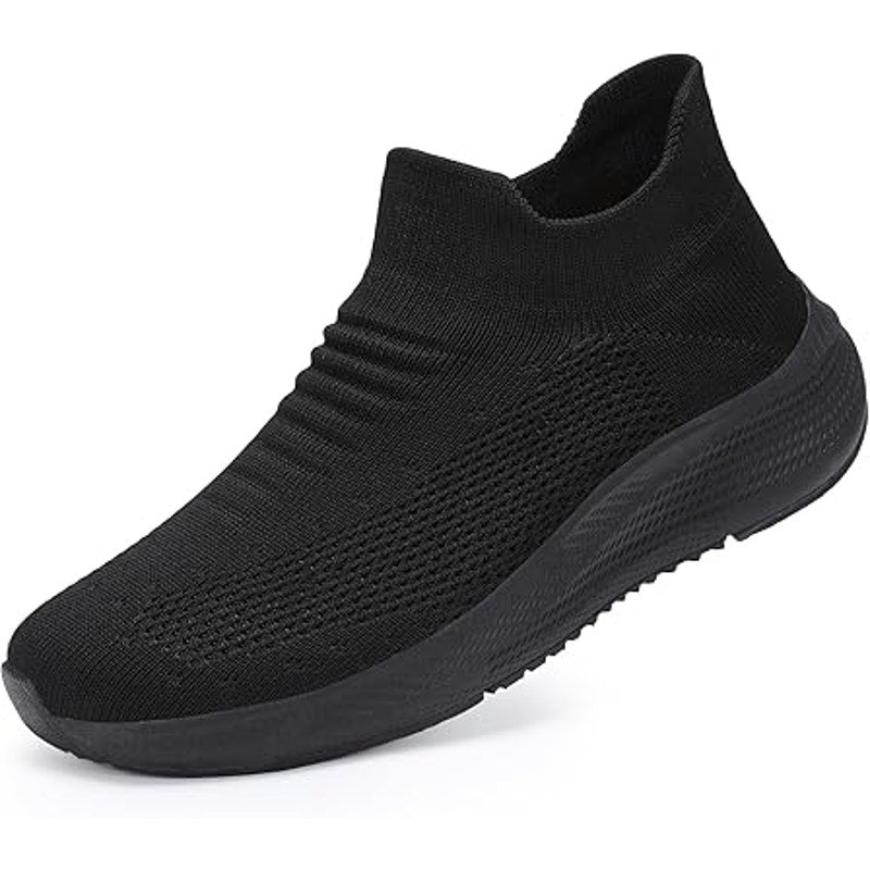 Shulook Womens Size 8 Black Mesh Slip On Breathable Comfort Walking Shoes