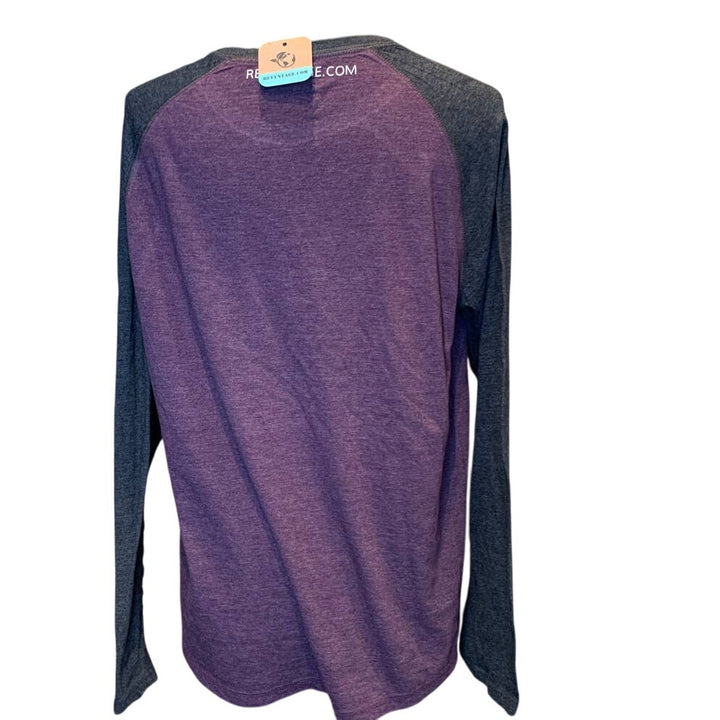 Hand Printed Upcycled Mens Large Saving the Planet Superpower Long Sleeve Tee