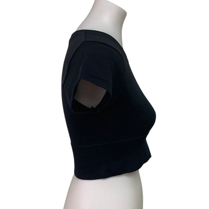 New OFFLINE By Aerie Womens Small Black Sidewalk Seamless Cropped T-Shirt Tee