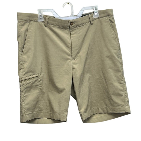Greg Norman Mens Size 38 PolySpandex Long Tan Board Athletic Golf Shorts