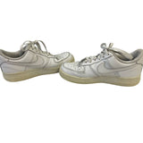 White Nike Air AF1 Womens Size 10.5 Leather Lace Up Sneakers Tennis Shoes