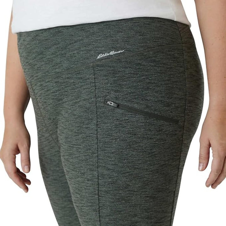 New Eddie Bauer Womens Gray Heathered Trail Activewear Athletic Tight Leggings