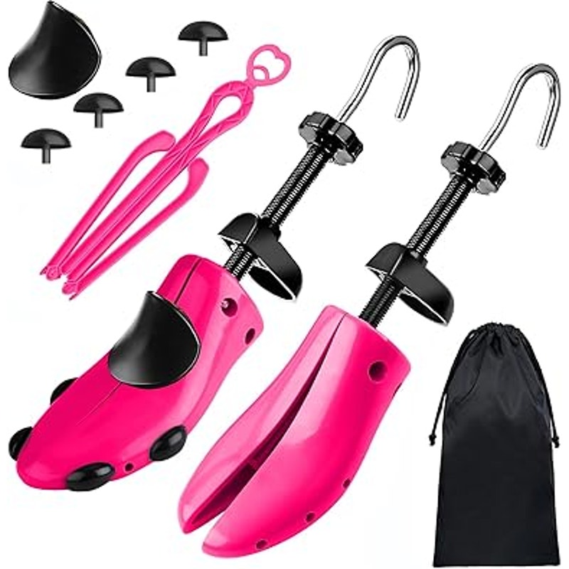 New Cherainti Adjustable Pink Wide Long Feet Shoe Tree Stretcher Kit w Bag
