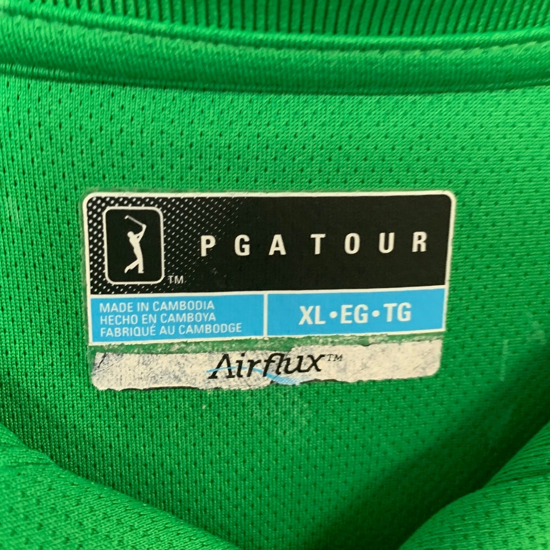 Lot of 2 Champions PGA Tour Mens XL Solid Green Short Sleeve Polo Shirts EUC
