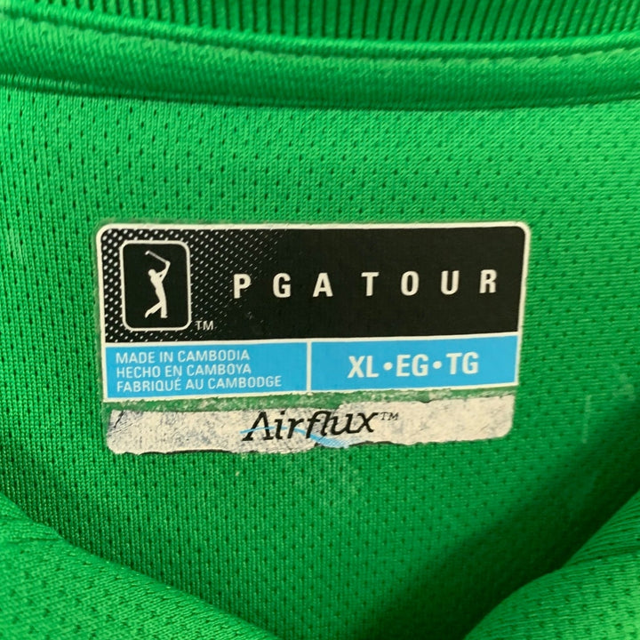 Lot of 2 Champions PGA Tour Mens XL Solid Green Short Sleeve Polo Shirts EUC