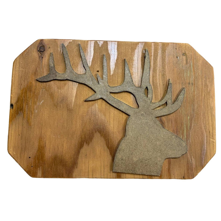 Handmade Wooden Cutout Deer Profile Rustic Scrap Wood Wall Art Craft Project