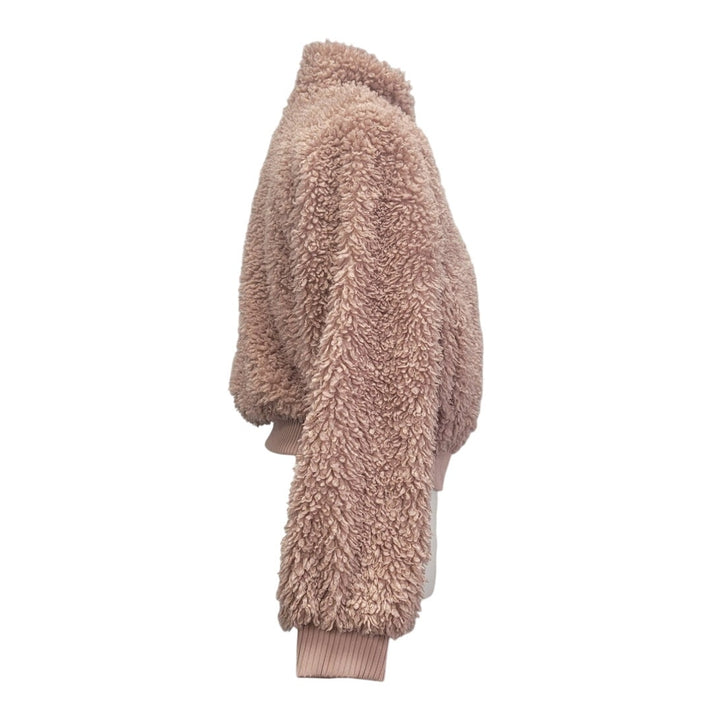 Love Tree Womens Small 100% Polyester Full Zip Long Sleeve Cropped Sherpa Jacket