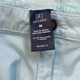 George Mens 38 Stretch Cotton Light Blue Long Board Golf Shorts