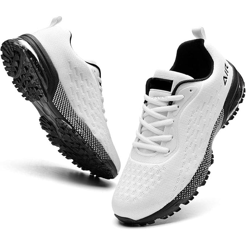 New Quappe WNA Mens Size 10 White Black Lace Up Running Athletic Tennis Shoes