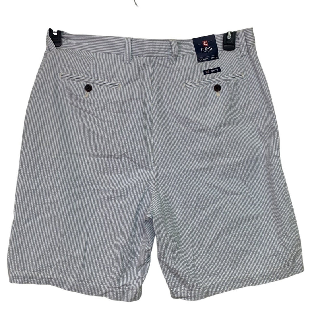 NWT New Chaps Mens Size 36 100% Cotton Seersucker Striped Shorts w Pockets
