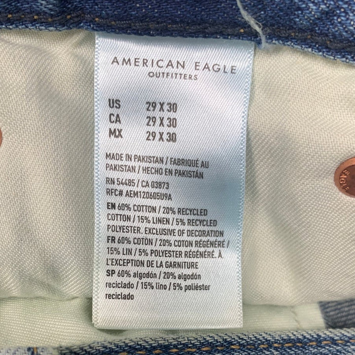 New American Eagle Mens 29X30 Cotton Blend Athletic Loose Denim Blue Jeans
