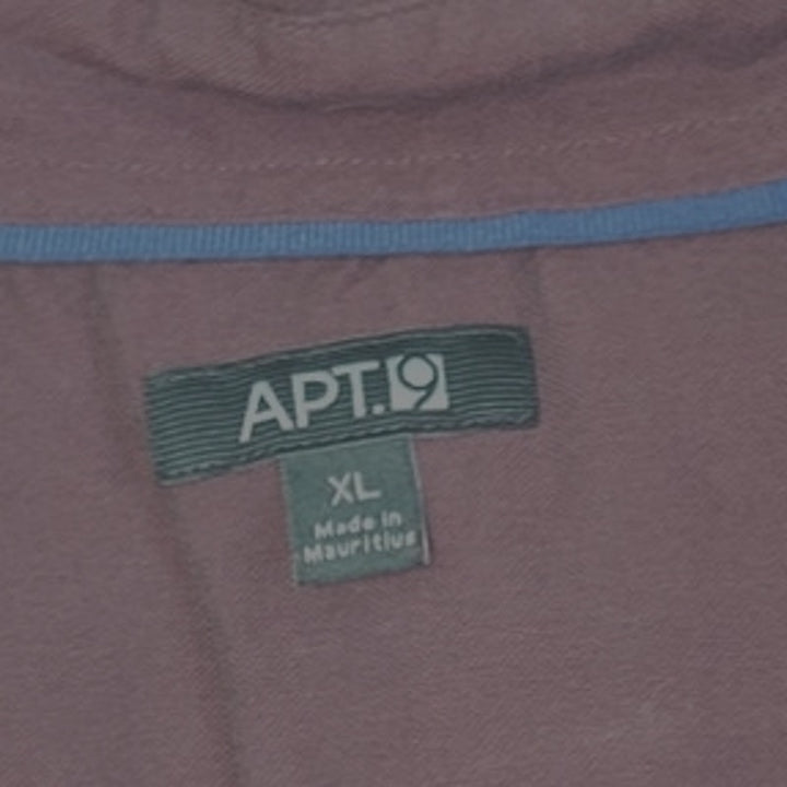 Apt 9 Mens XL Maroon 100% Cotton Long Sleeve Button Up Shirt w Front Pockets