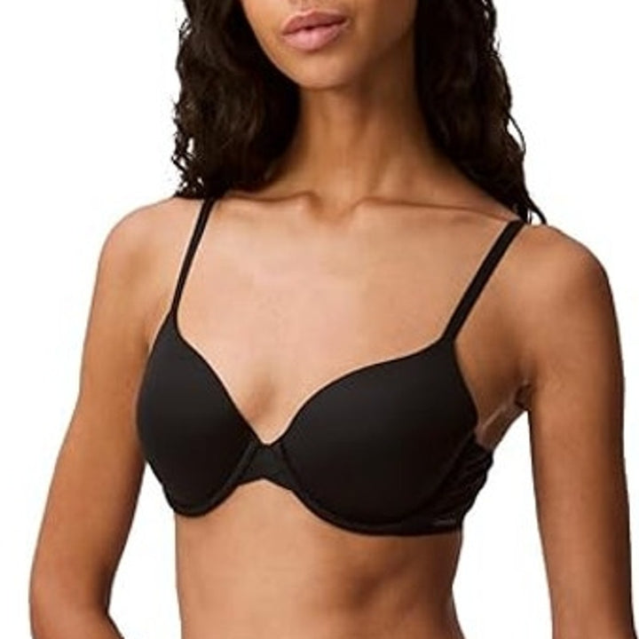 New Calvin Klein Womens 32D Black Perfect Fit Underwire Light Lined T-Shirt Bra