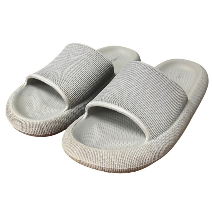 Mens Size 9.5 Gray Slide On Sandals Open Round Toe Thick Sole Shower Clog Shoes