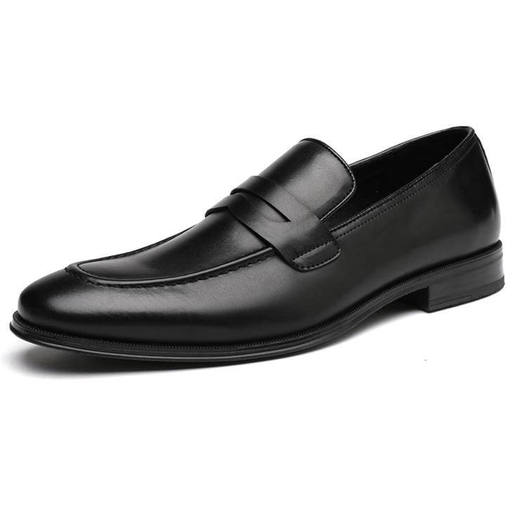 Decardz Mens Size 9.5 Black Faux Leather Slide On Dress Penny Loafer Shoes