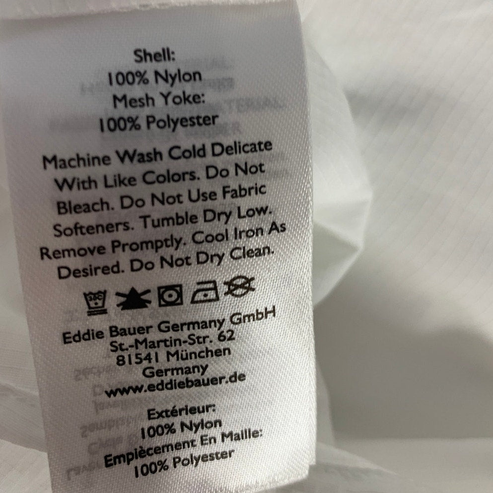 New Eddie Bauer Womens 3X White UPF 50+ Mountian Ripstop SS Button Up Shirt