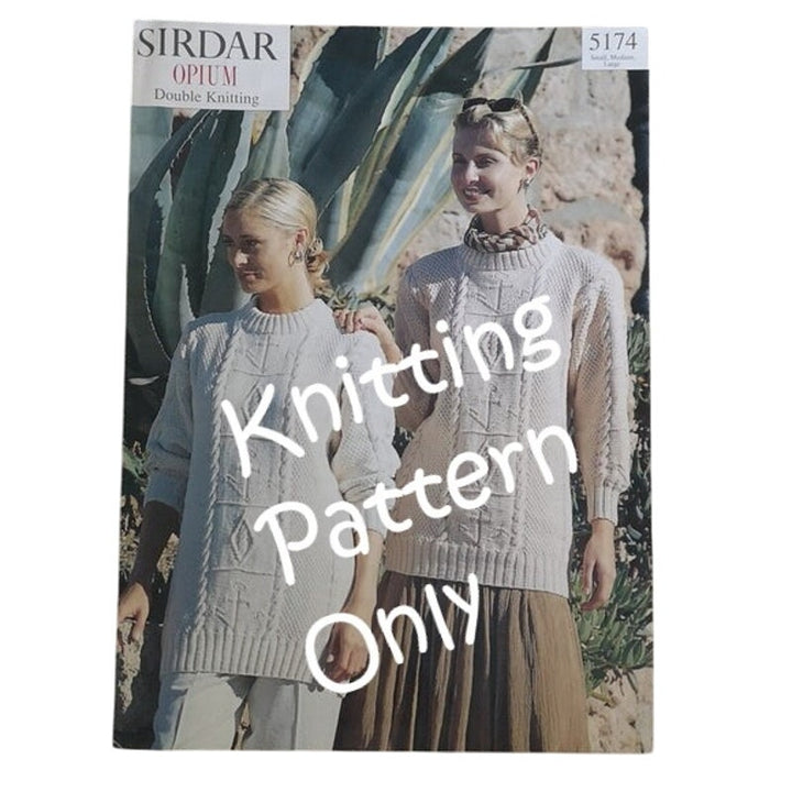 New Sirdar 5174 Opium Double Knitting Textured Pullover Sweater Pattern