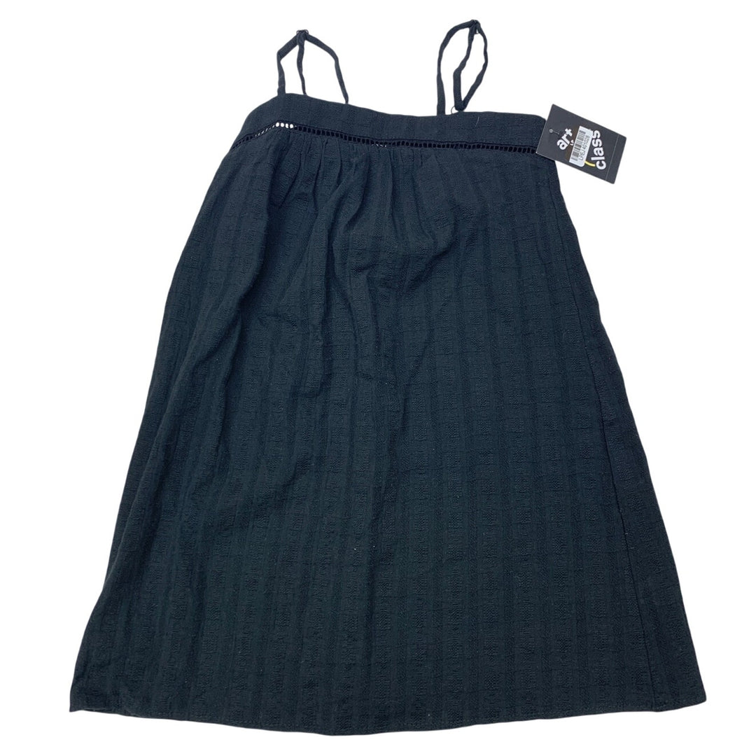 New Art Class Girls Medium (8) Spaghetti Strap 100% Cotton Basic Black Dress