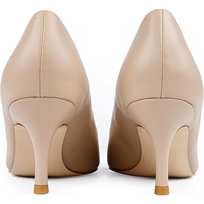 Joy In Love Womens Size 8.5 Tan Nude 2.5" Heel Pointy Toe Slide On Pumps Shoes