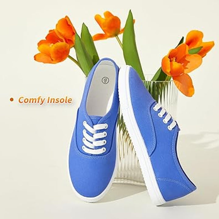 Fracora Womens Size 12 Periwinkle Blue Lace Up Basic Casual Sneakers Shoes