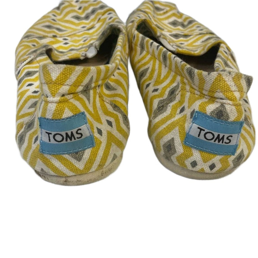 Toms Womens 7.5 Geometric Print Casual Slip On Canvas Tennis Shoes Sneakers