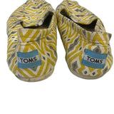 Toms Womens 7.5 Geometric Print Casual Slip On Canvas Tennis Shoes Sneakers