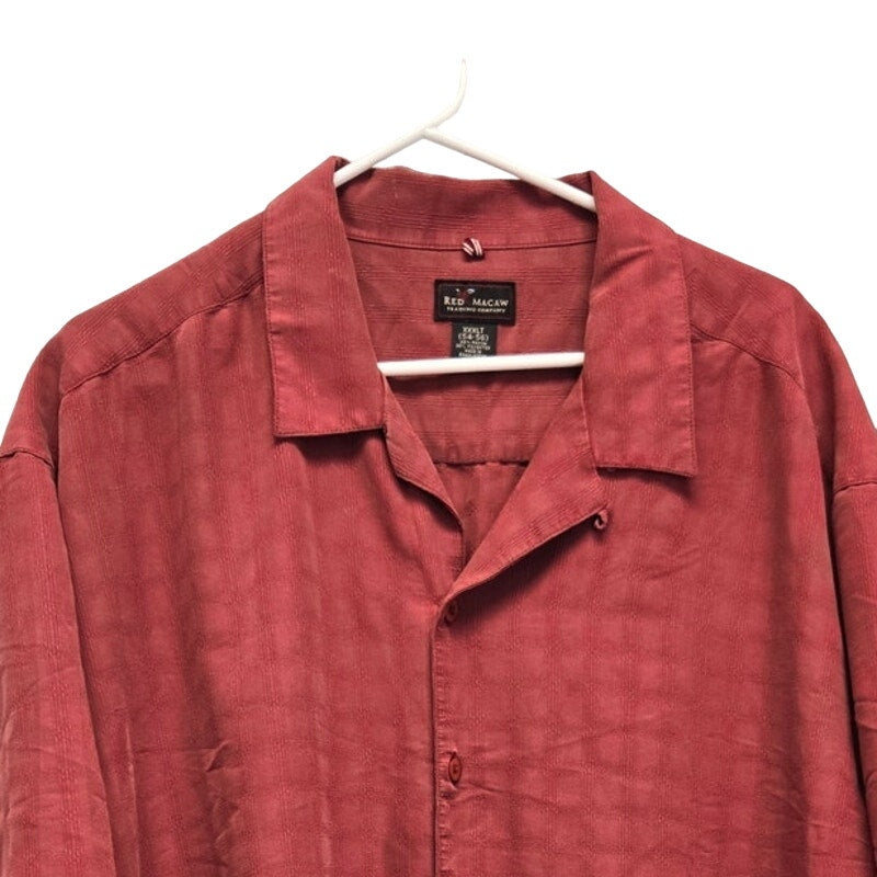 Red Macaw 3XLT PolyRayon Plaid Short Sleeve Button Up Shirt w Front Pocket
