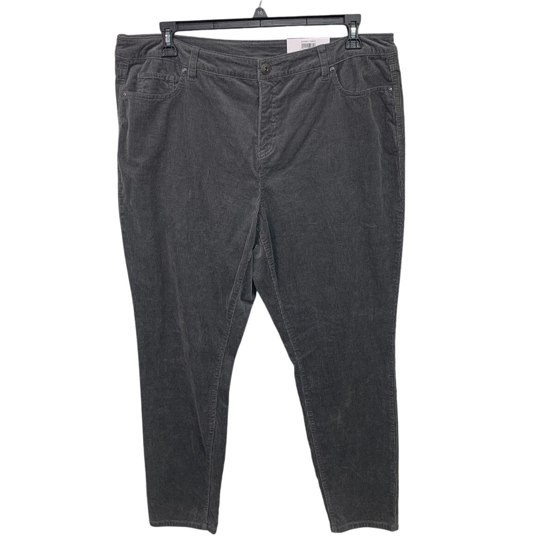 NWT New Style &amp; Co Womens Size 18 Mid Rise Curvy Skinny Stretch Corduroy Pants