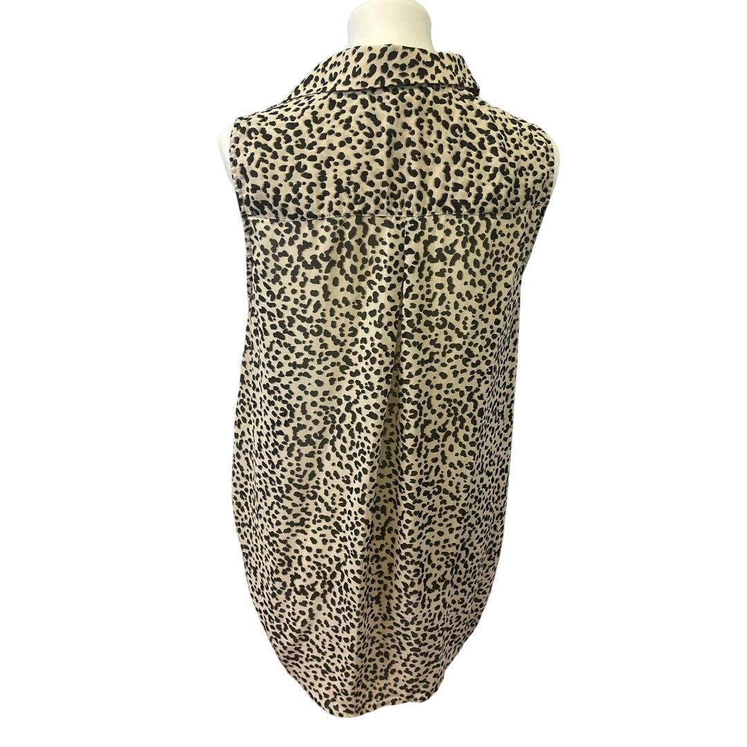 2 Merona Medium H&amp;M Sleeveless Polyester Blend Polka Dot Button Up Tank Tops