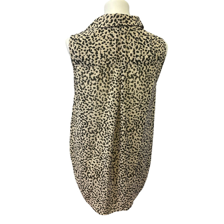 2 Merona Medium H&amp;M Sleeveless Polyester Blend Polka Dot Button Up Tank Tops