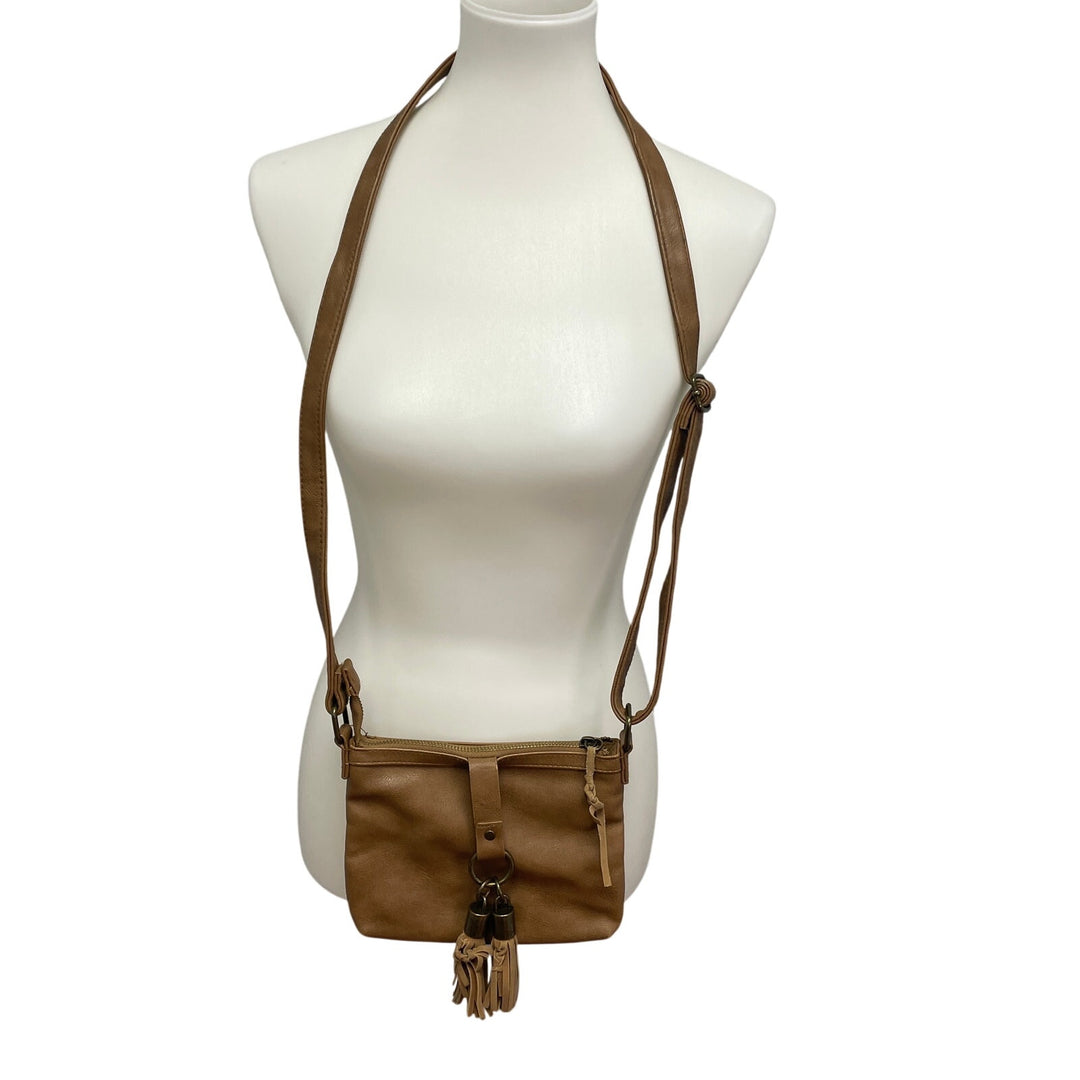 Small Faux Leather Crossbody Braided Fringe Adjustable Strap Handbag Purse