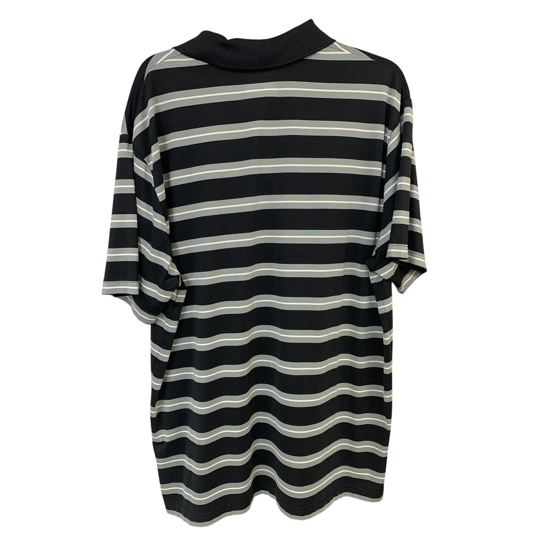 Under Armour Mens XL Black Loose Heat Gear Striped Short Sleeve Polo Shirt