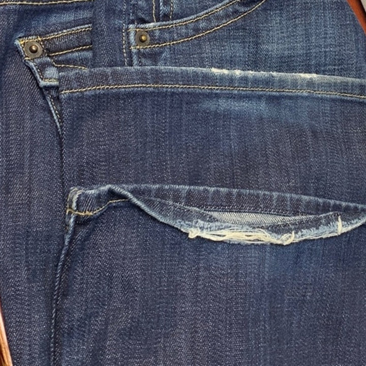 Hudson Womens Size 28 Petite Boot Cut Stretch Cotton Factory Fading Blue Jeans