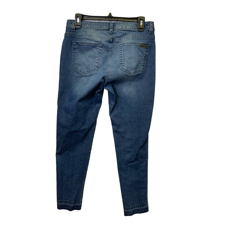 Michael Kors Size 6 Izzy Skinny Rough Hem Dark Wash Stretch Denim Blue Jeans