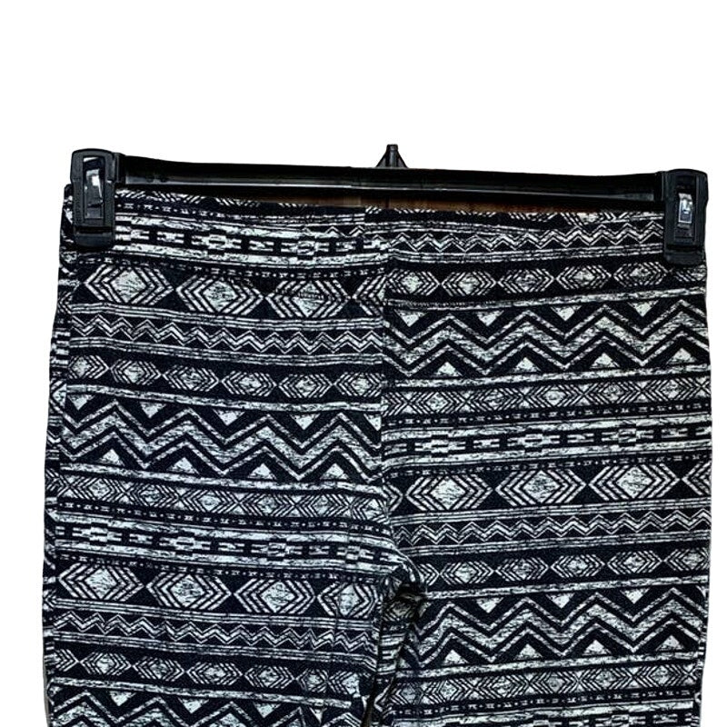 Maurices Women Large Cotton Spandex Blend Black White Aztec Lightweight Leggings